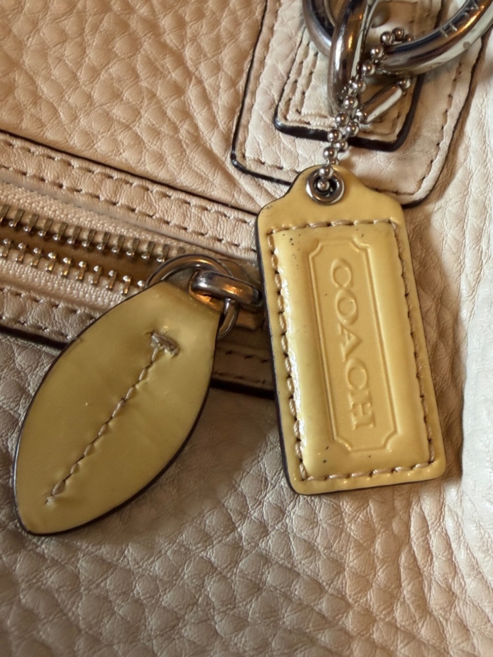 COACH Penelope Ivory Pebbled Leather Shoulder Handbag F14686 - Picture 4 of 16